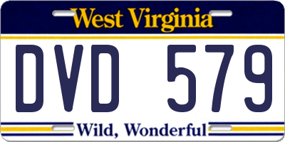 WV license plate DVD579
