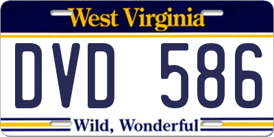 WV license plate DVD586