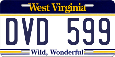 WV license plate DVD599
