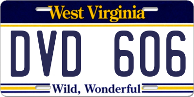 WV license plate DVD606