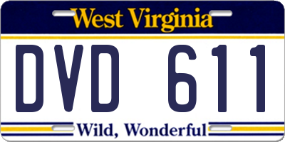 WV license plate DVD611