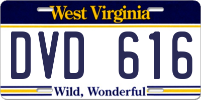 WV license plate DVD616