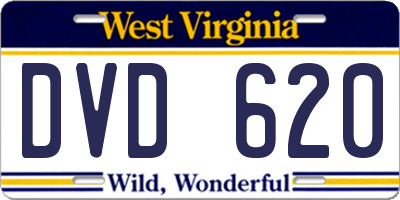 WV license plate DVD620