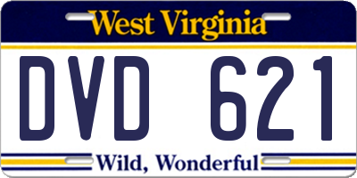 WV license plate DVD621