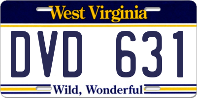 WV license plate DVD631