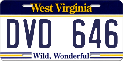 WV license plate DVD646
