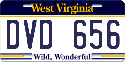 WV license plate DVD656