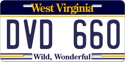 WV license plate DVD660