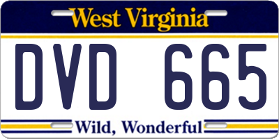 WV license plate DVD665