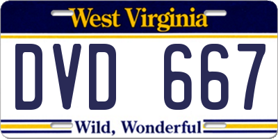 WV license plate DVD667
