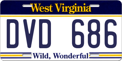 WV license plate DVD686