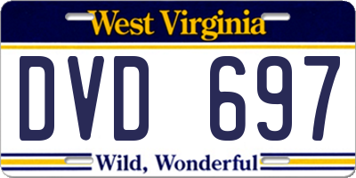WV license plate DVD697