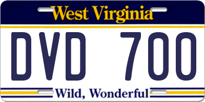 WV license plate DVD700