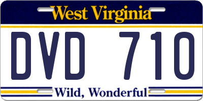 WV license plate DVD710