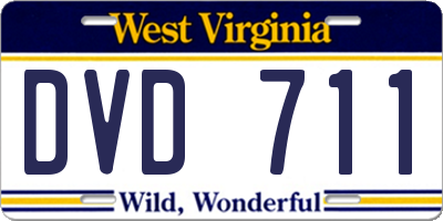 WV license plate DVD711