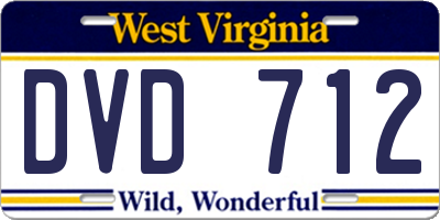 WV license plate DVD712