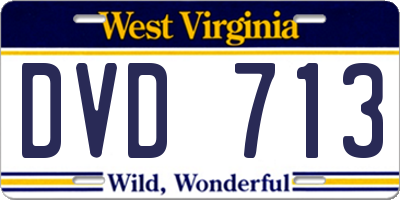 WV license plate DVD713