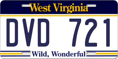 WV license plate DVD721