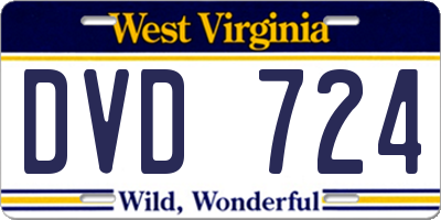 WV license plate DVD724