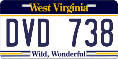 WV license plate DVD738