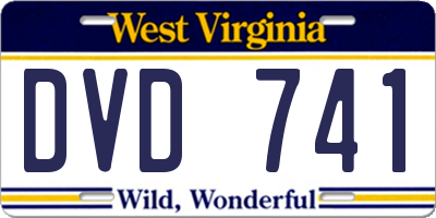 WV license plate DVD741