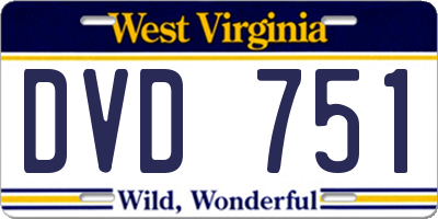 WV license plate DVD751