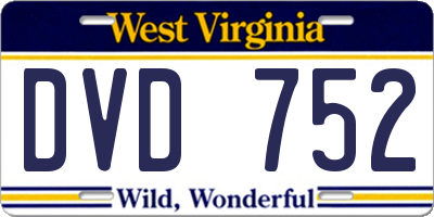 WV license plate DVD752