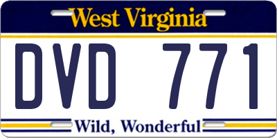 WV license plate DVD771