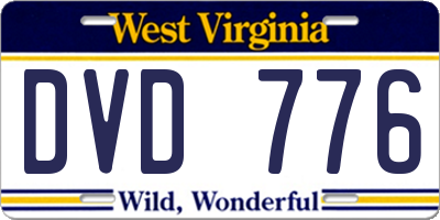WV license plate DVD776