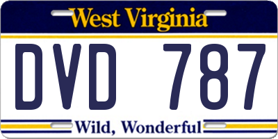 WV license plate DVD787