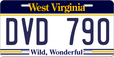 WV license plate DVD790