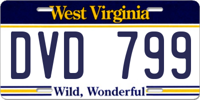 WV license plate DVD799