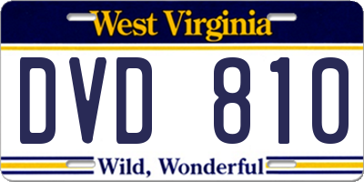 WV license plate DVD810