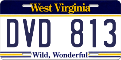 WV license plate DVD813