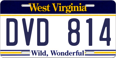 WV license plate DVD814