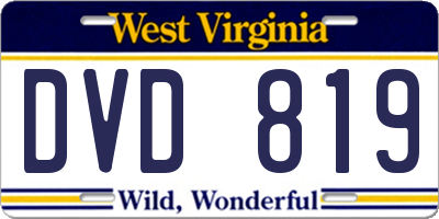 WV license plate DVD819