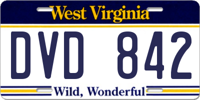 WV license plate DVD842