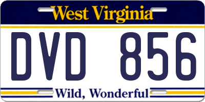 WV license plate DVD856