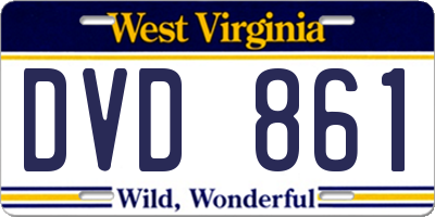 WV license plate DVD861