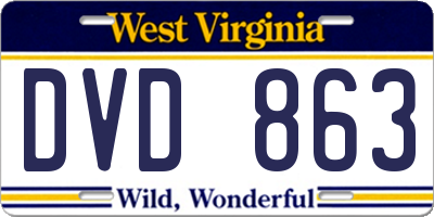 WV license plate DVD863
