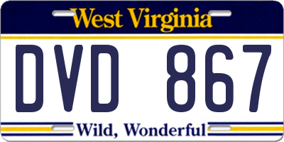 WV license plate DVD867