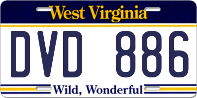 WV license plate DVD886
