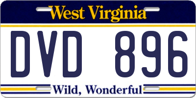 WV license plate DVD896
