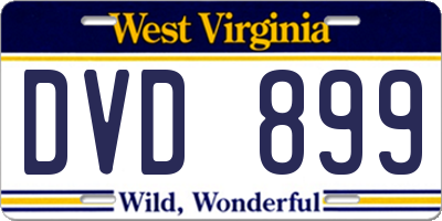 WV license plate DVD899
