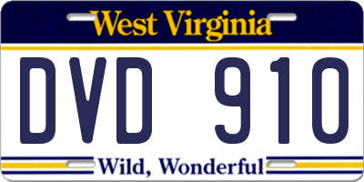 WV license plate DVD910