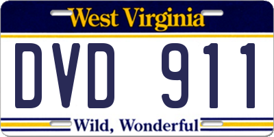 WV license plate DVD911