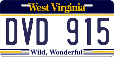 WV license plate DVD915