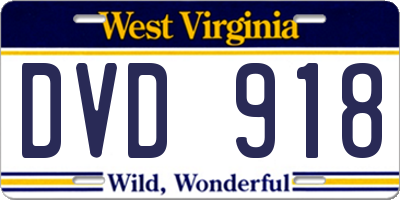 WV license plate DVD918