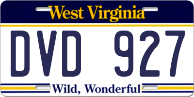 WV license plate DVD927