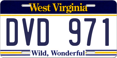 WV license plate DVD971